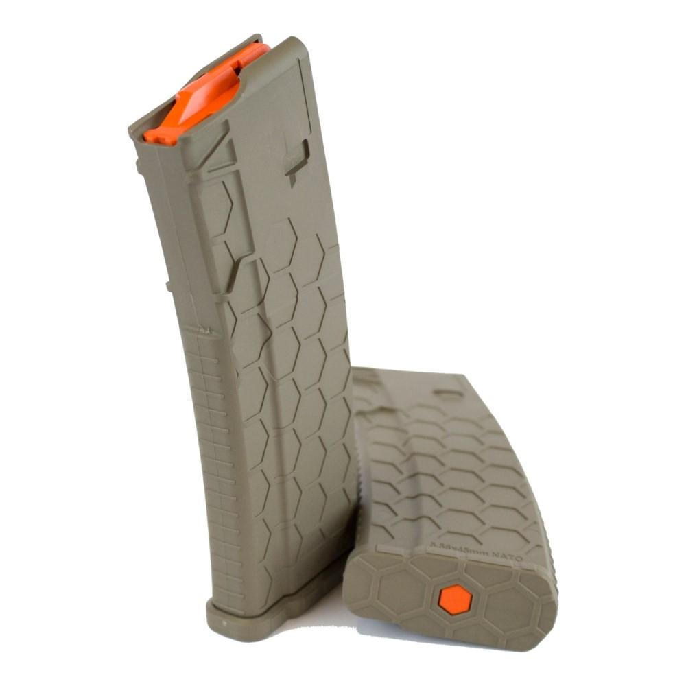 (image for) Sentry Hexmag Series 2 AR-15/M4/M16 Rifle Magazine FDE with Orange Follower .223/5.56x45mm 30/rd
