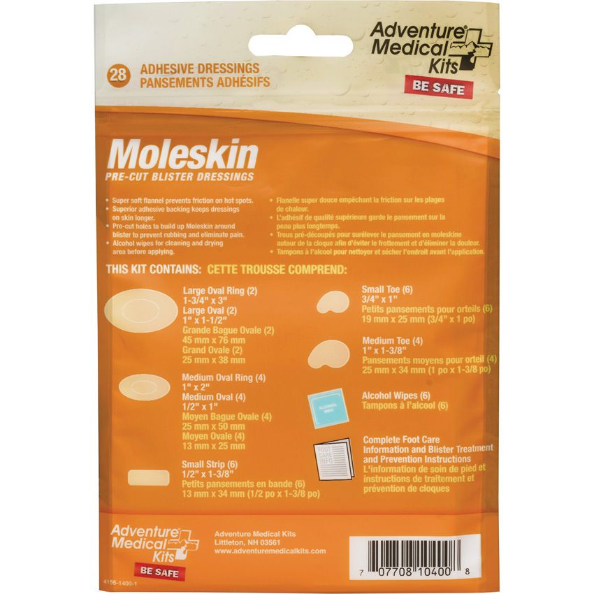 (image for) Adventure Medical Moleskin Pre-Cut and Shaped