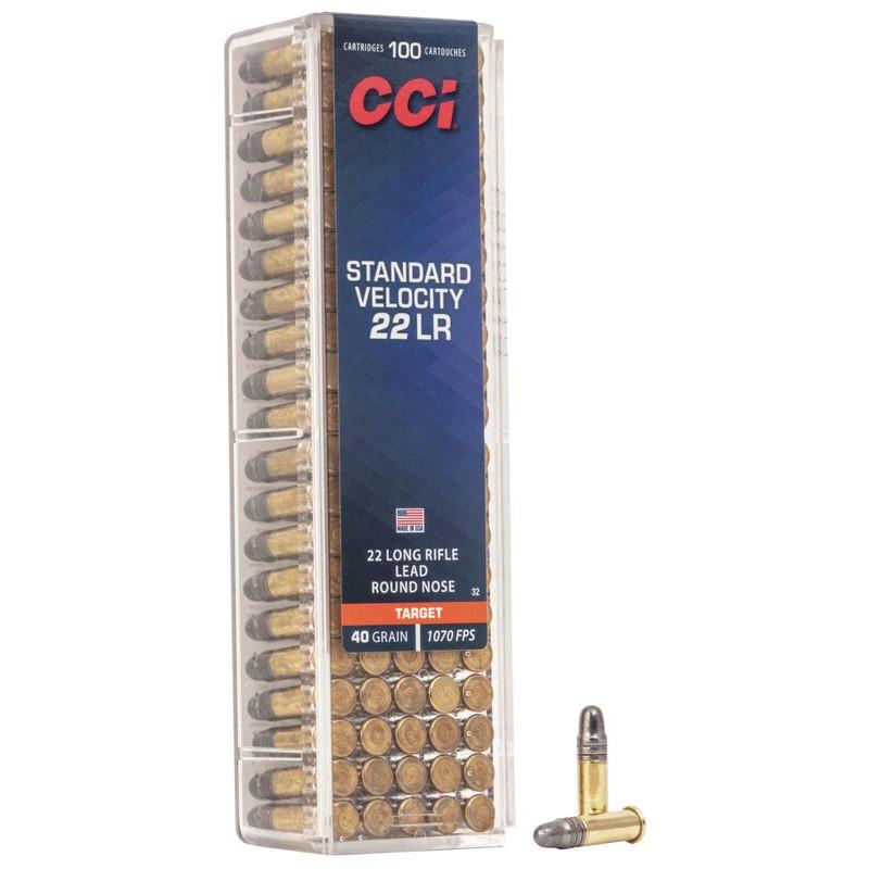(image for) CCI Standard Velocity Rimfire Ammunition .22 LR 40 gr LRN 1070 fps 100/ct