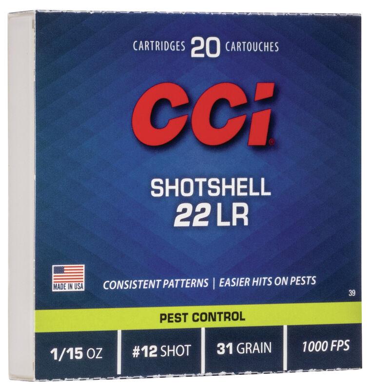 (image for) CCI Rimfire Shotshell Ammunition .22 LR 1/15 oz #12 31 gr 1000 fps 20/ct
