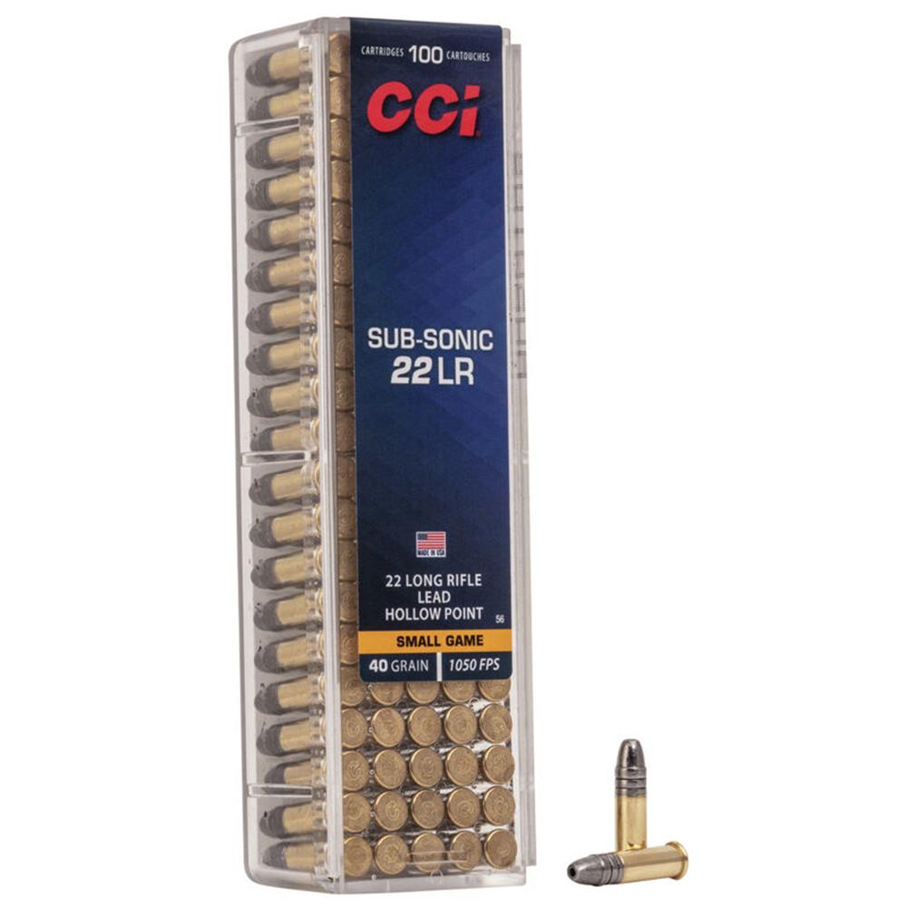 (image for) CCI Sub Sonic HP Rimfire Ammunition .22 LR 40 gr HP 1050 fps 100/ct
