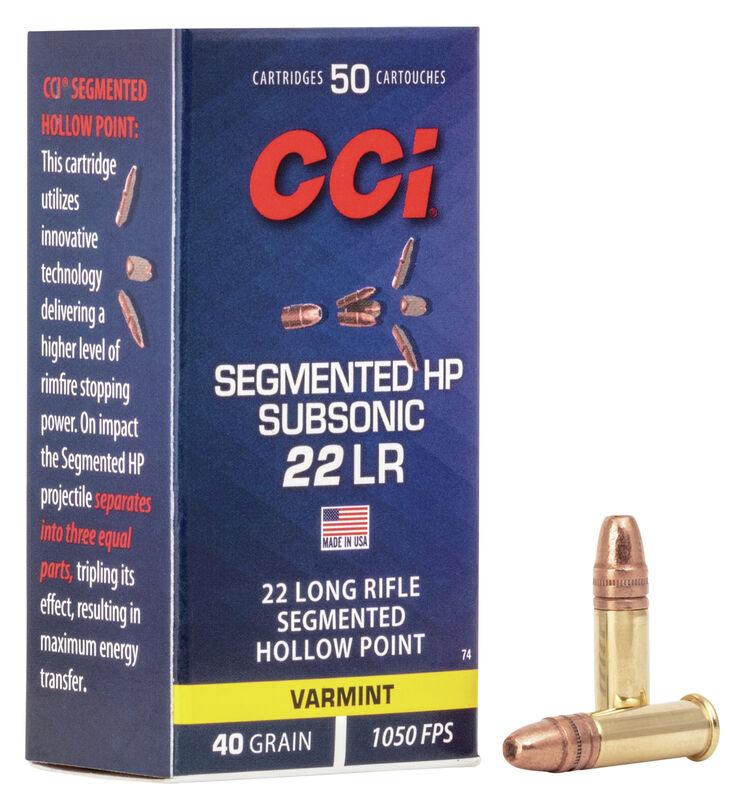(image for) CCI Segmented HP Subsonic Rimfire Ammunition .22 LR 40 gr 1050 fps 50/ct