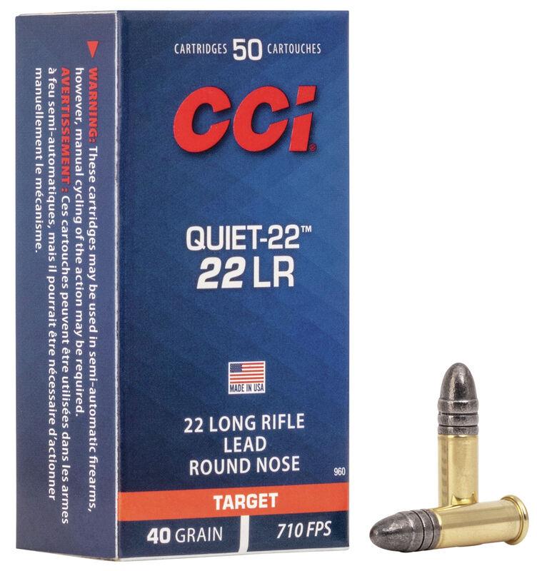 (image for) CCI Quiet-22 Rimfire Ammunition .22 LR 40 gr LRN 710 fps 50/ct