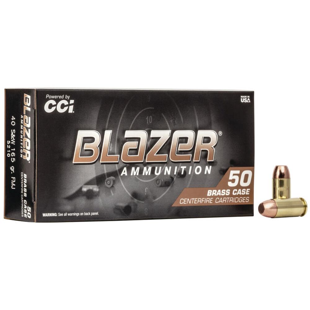 (image for) CCI Blazer Brass Handgun Ammunition .40 S&W 165 gr FMJ 1050 fps 50/ct