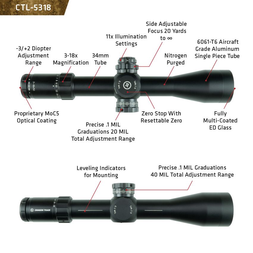 (image for) Crimson Trace CTL5318 5-Series Rifle Scope 3-18x50mm
