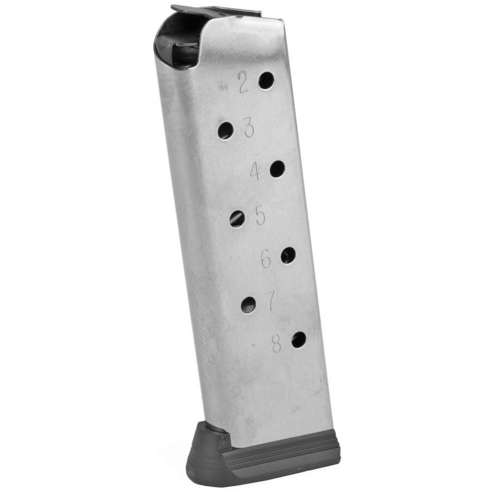 (image for) Colt 1911 Gov't/Commander Handgun Magazine Stainless with Base Pad .45 ACP 8/rd