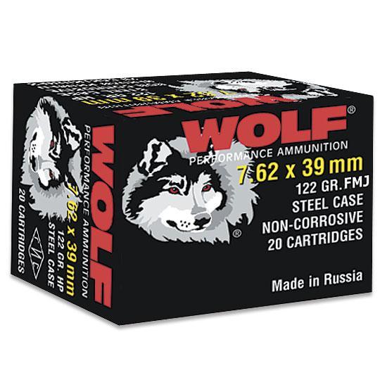 (image for) Wolf WPA Polyformance Rifle Ammunition 7.62x39mm 123 gr FMJ 2396 fps - 20/ct