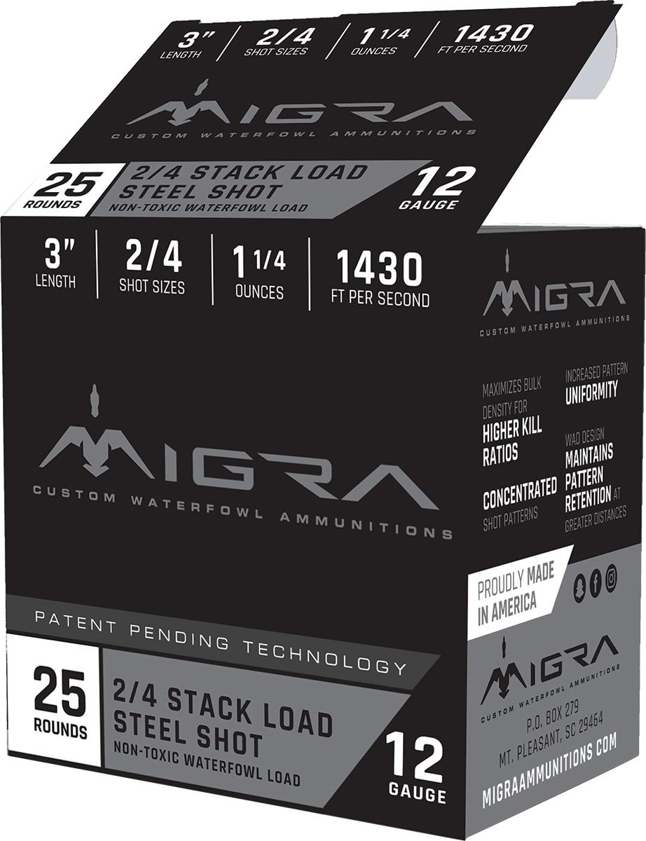 (image for) Migra Waterfowl Steel Shot Shotshell 12 ga 3" 1-1/4 oz 1430 fps #2, 4 25/ct