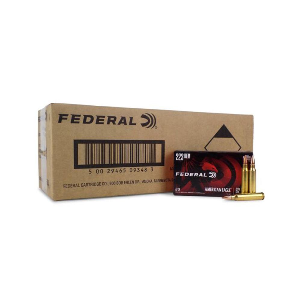 (image for) Federal American Eagle Rifle Ammunition .223 Rem 62 gr FMJ 3020 fps 500/ct