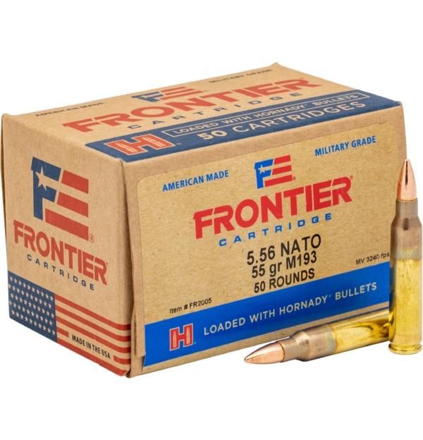 (image for) Hornady Frontier Rifle Ammunition XM193 5.56mm NATO 55 gr FMJ 3240 fps 50/ct