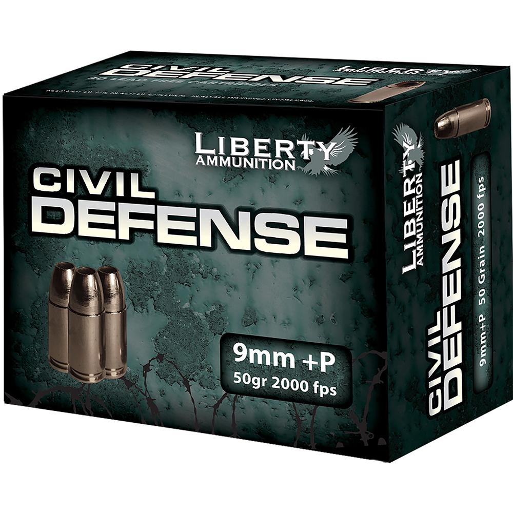 (image for) Liberty Civil Defense Handgun Ammunition 9mm (+P) 50gr SCHP 2000 fps 20/ct