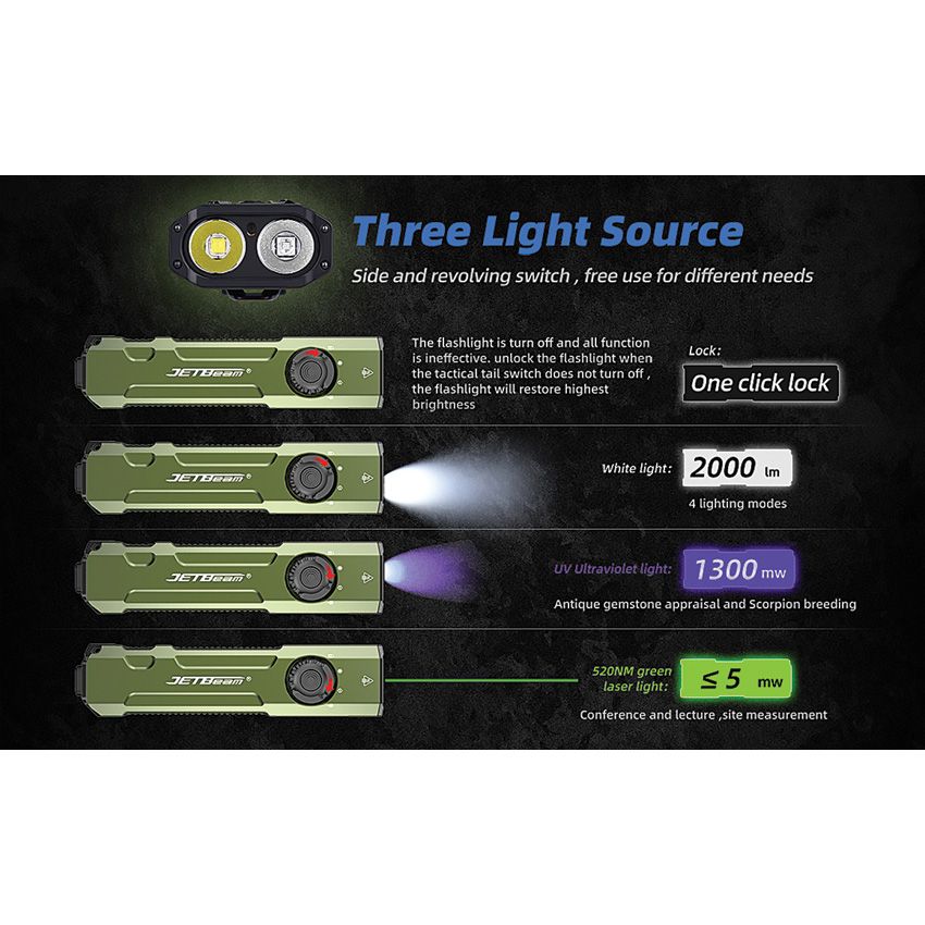 (image for) JETBeam E26 Flashlight Green