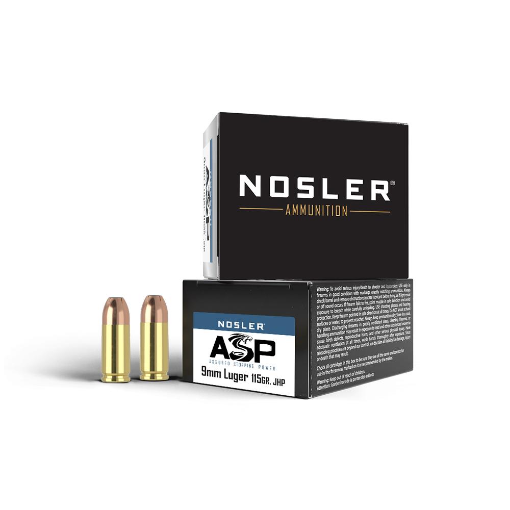 (image for) Nosler Match Grade Handgun Ammo 9mm Luger 115 gr JHP 1170 fps 20/ct