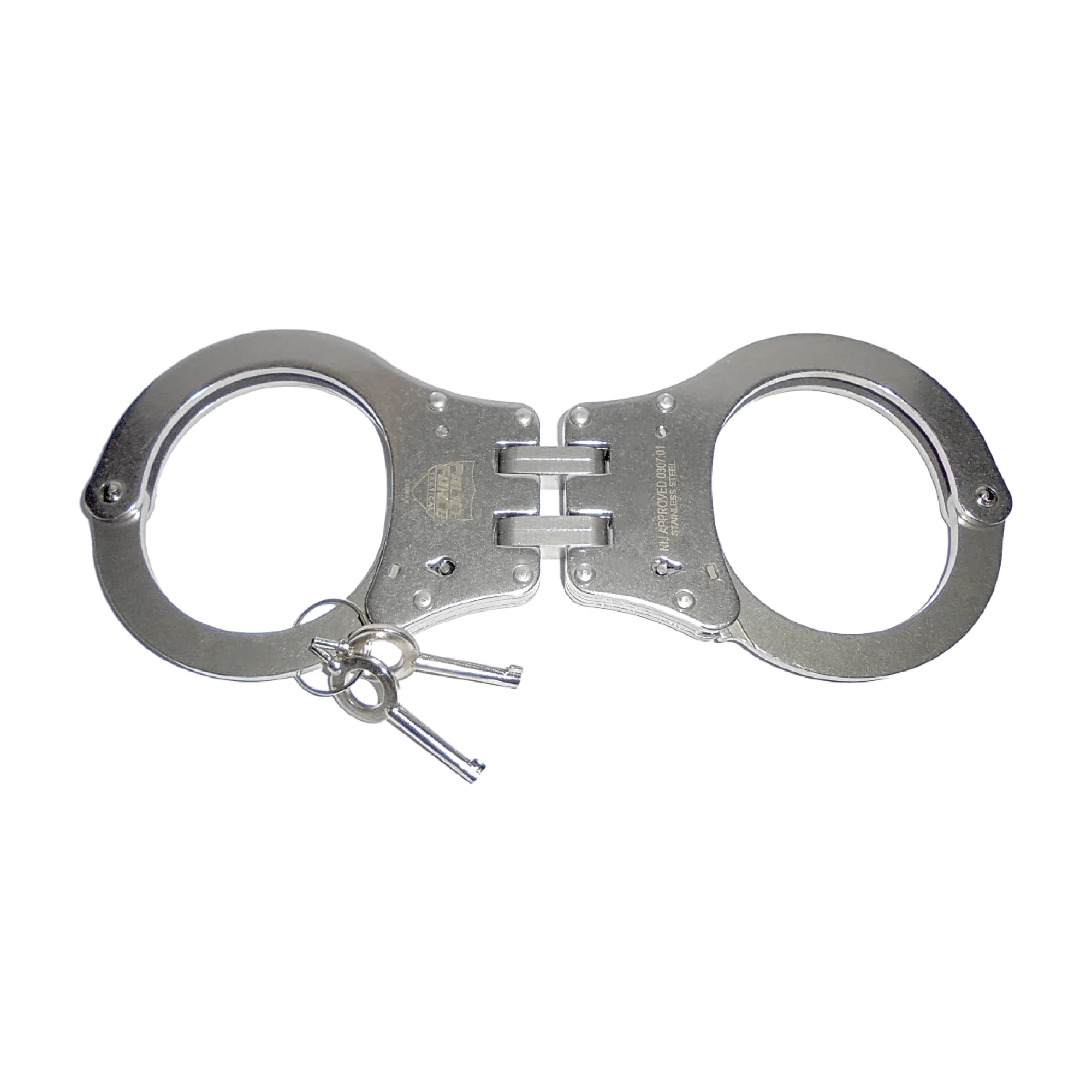 Hinged Stainless Steel NIJ Handcuffs (image for) Hinged Stainless Steel NIJ Handcuffs