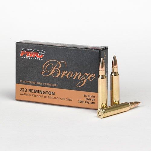 (image for) PMC Bronze Rifle Ammunition .223 Rem 55 gr FMJ 2900 fps 20/ct