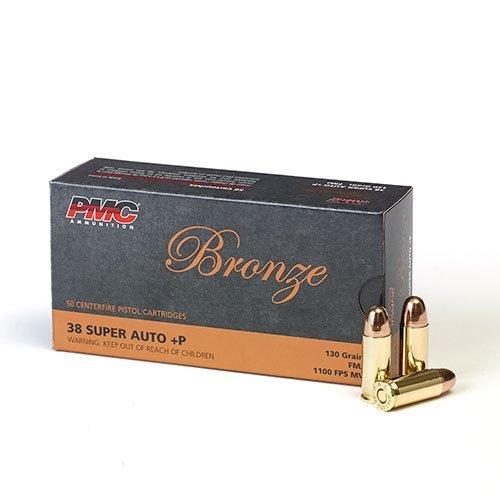 (image for) PMC Bronze Handgun Ammunition .38 Super +P 130 gr. FMJ 1100 fps 50/ct