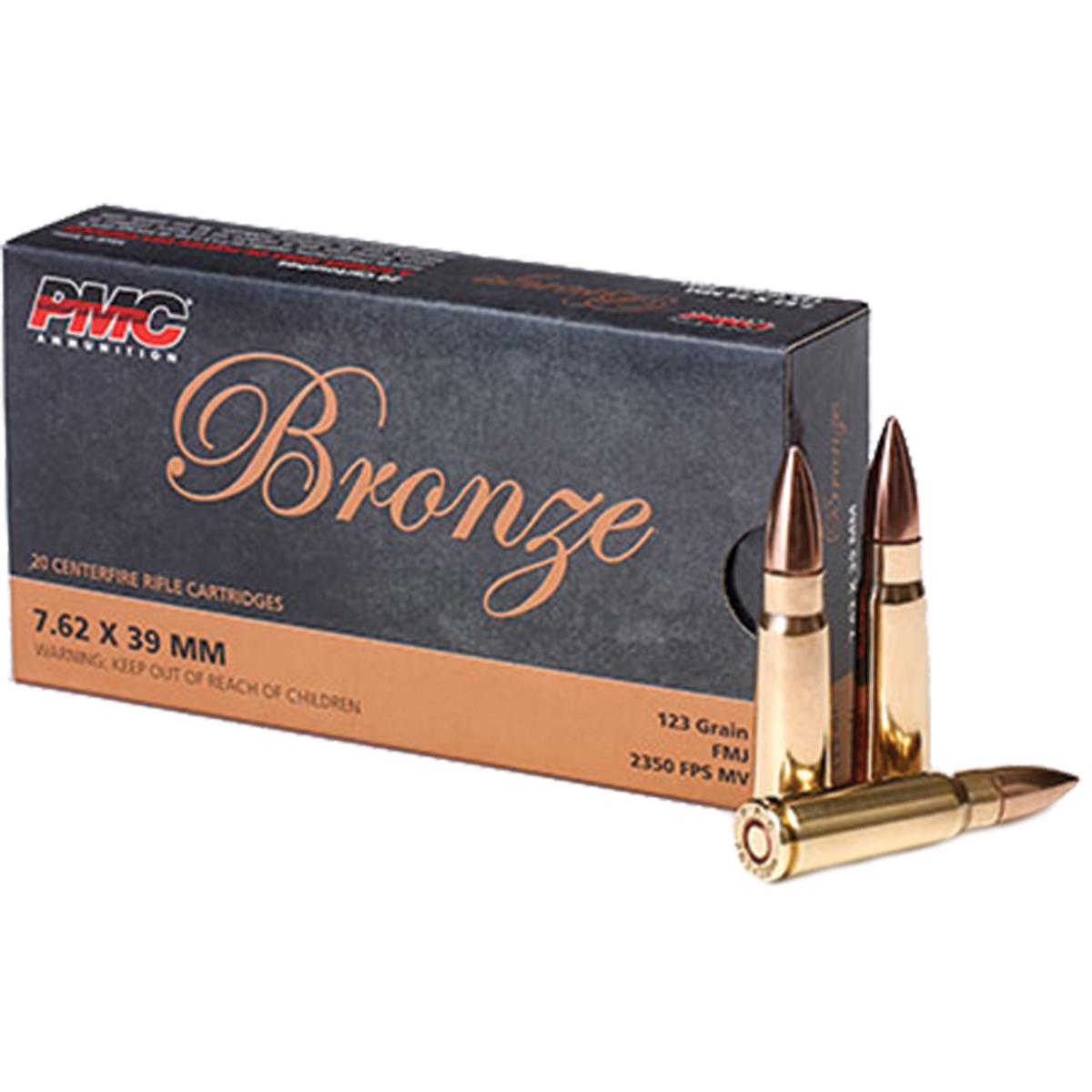 (image for) PMC Bronze Rifle Ammunition 7.62x39mm 123 gr FMJ 2350 fps 20/ct