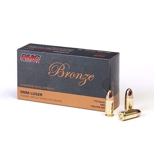 (image for) PMC Bronze Handgun Ammunition 9mm Luger 115 gr FMJ 1150 fps 50/ct