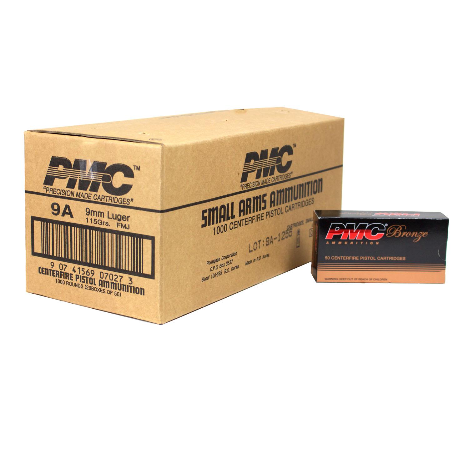 (image for) PMC Bronze Handgun Ammunition 9mm Luger 115 gr FMJ 1150 fps 1000/ct