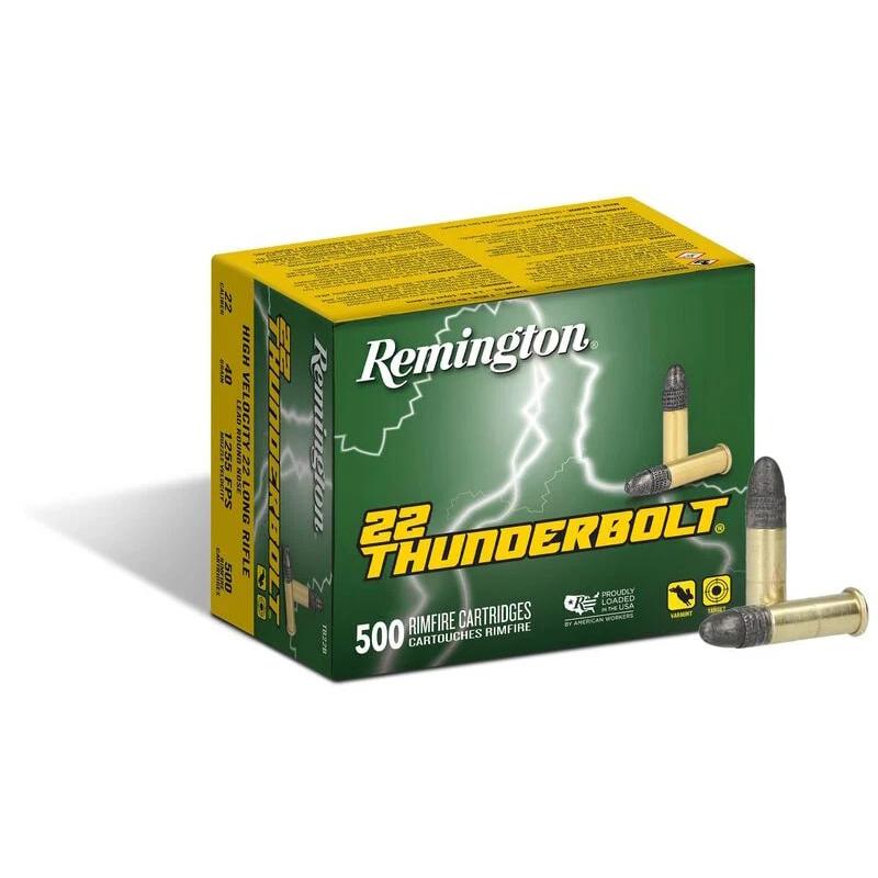 (image for) Remington .22 Thunderbolt Rimfire Ammunition .22 LR 40 gr RN 1255 fps 500/ct