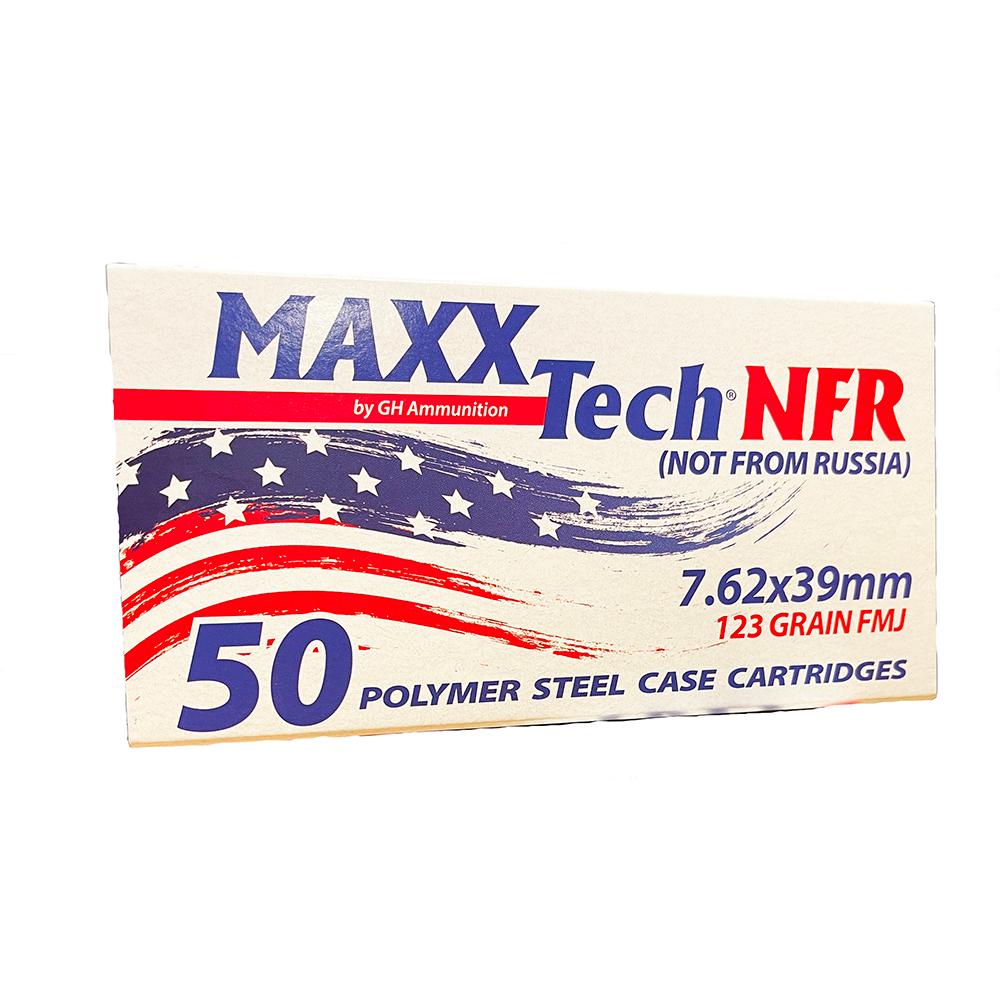 (image for) Maxxtech NFR Steel Case Rifle Ammunition 7.62x39mm 123gr FMJ Boxer Primed 2330 fps 50/ct