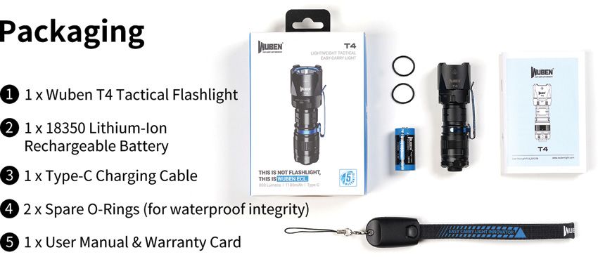 (image for) Wuben T4 Portable Tactical Flashlight