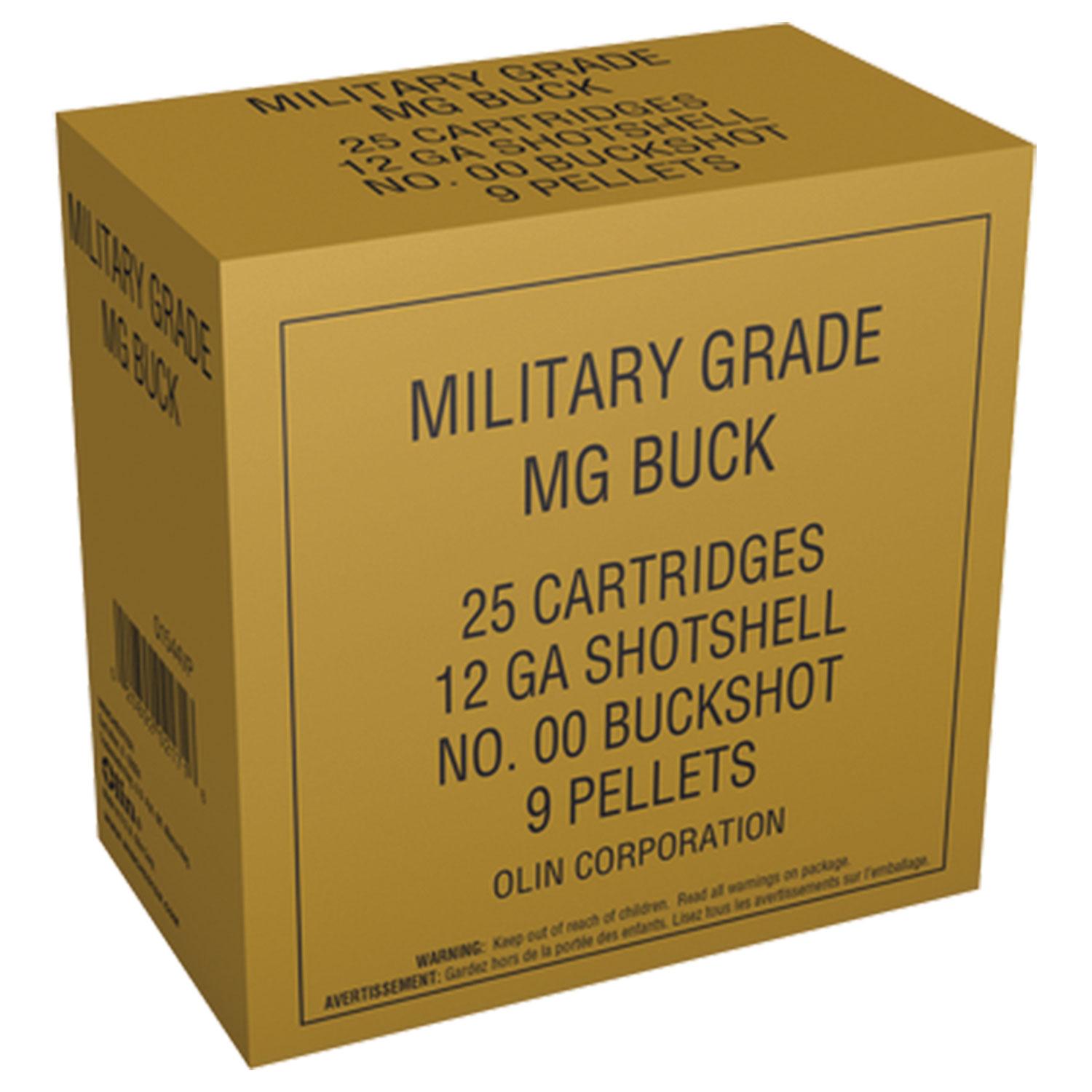 (image for) Winchester Military Grade Shotshells 12 ga 2-3/4" 9 plts #00 25/ct