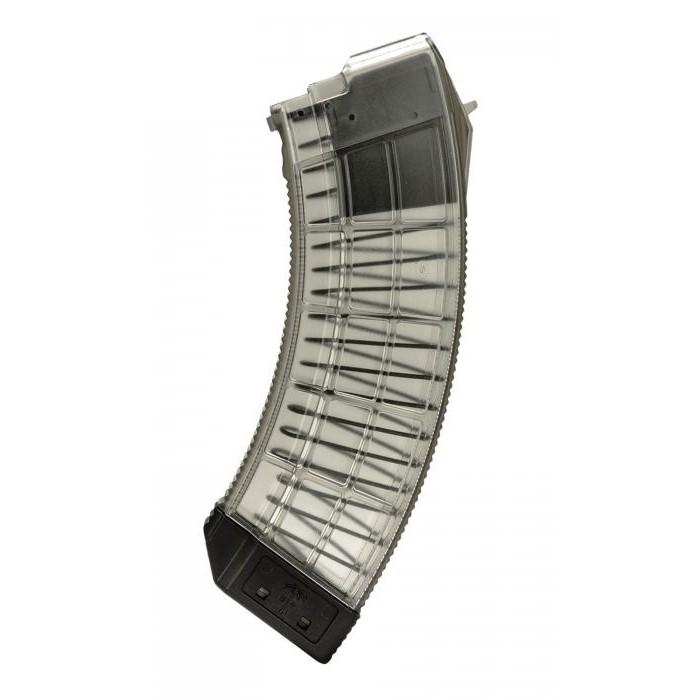 (image for) Century Arms US Palm AK30R Rifle Magazine Clear/Black Polycarbonate 7.62x39 30/rd